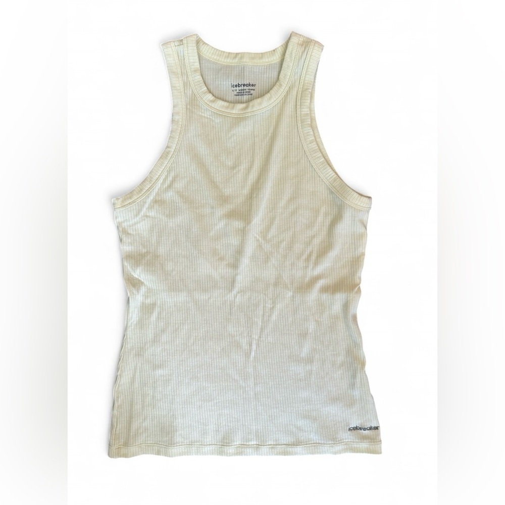 Icebreaker Merino Blend Rib Lotus Tank Pale Yellow Small